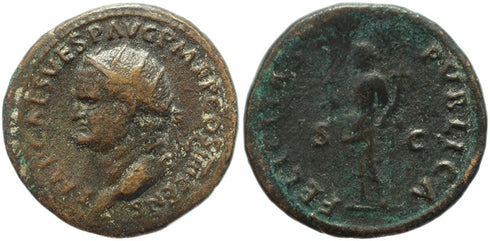 Roman coin of Vespasian Ae 27 - FELICITAS PVBLICA